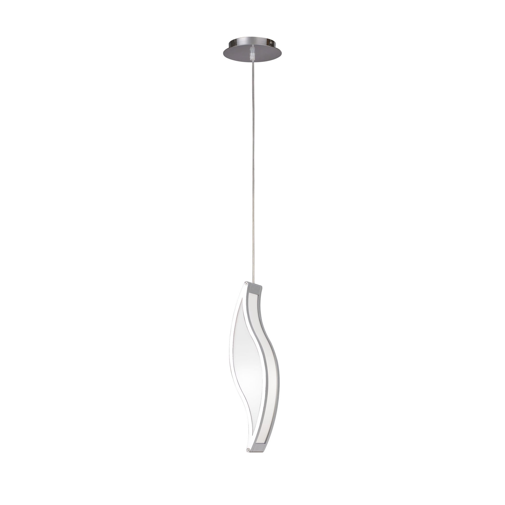 M0670 Sintesys Pendant E27 1 Light E27 Polished Chrome/White Acrylic