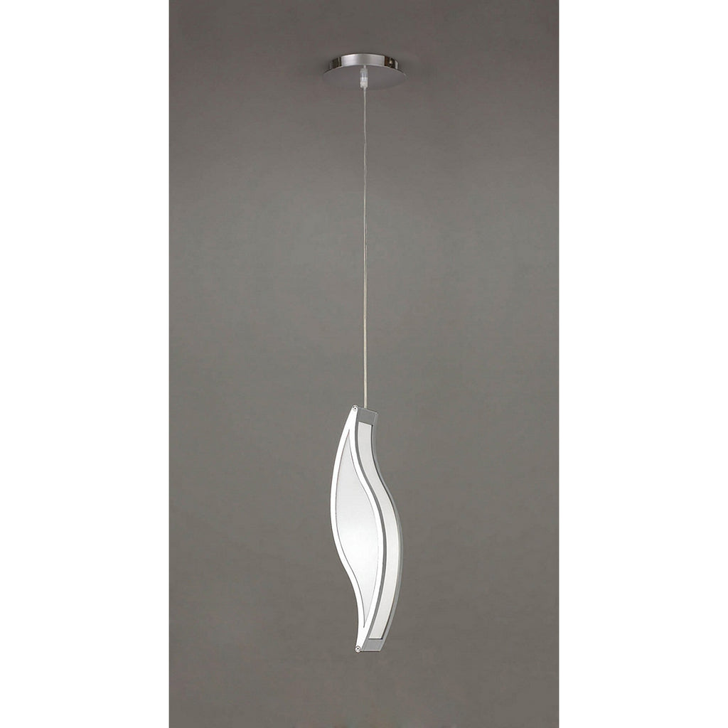 M0670 Sintesys Pendant E27 1 Light E27 Polished Chrome/White Acrylic