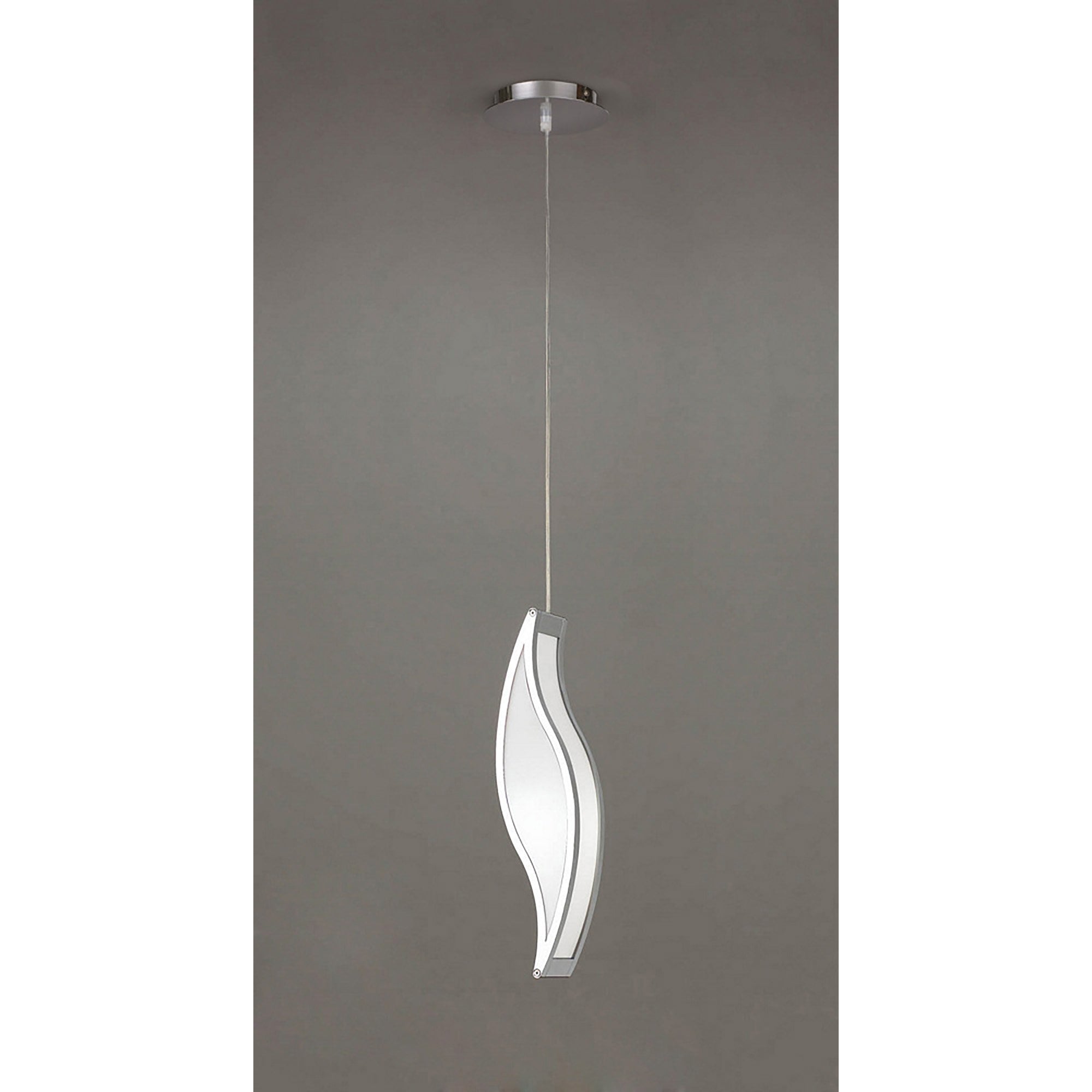 M0670 Sintesys Pendant E27 1 Light E27 Polished Chrome/White Acrylic