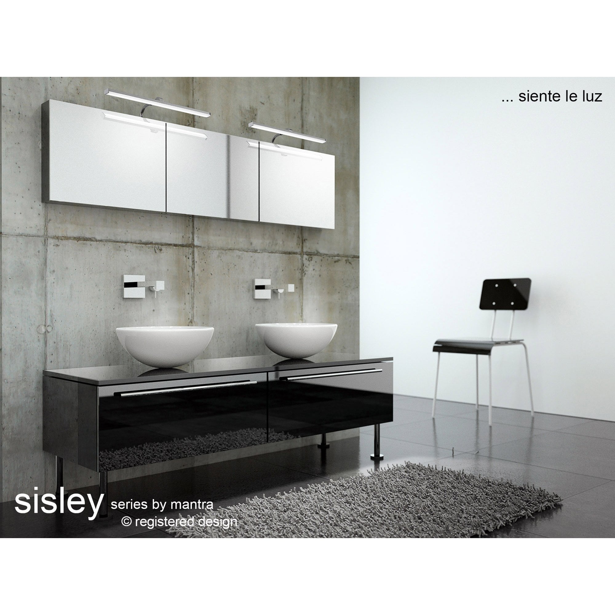 M5087 Sisley Bathroom Wall Lamp 12W LED Chrome Silver/Frosted Acrylic/Polished Chrome