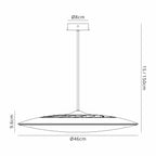 M8102 Slim LED Pendant 46cm Round 50W LED Black