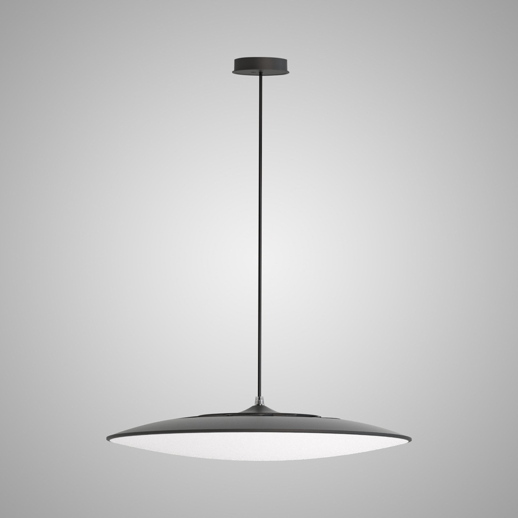 M8102 Slim LED Pendant 46cm Round 50W LED Black