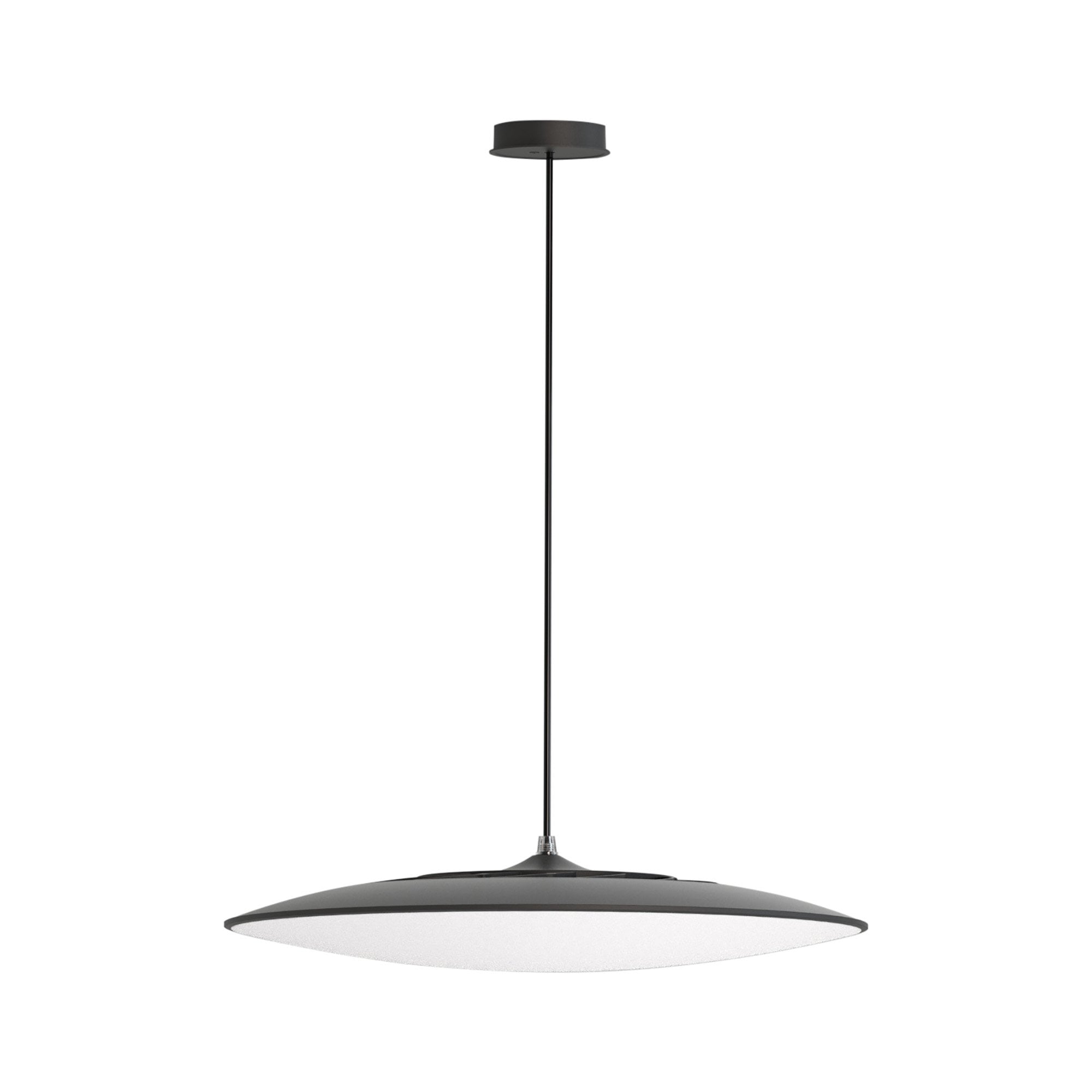 M8103 Slim LED Pendant 46cm Round 50W LED Black