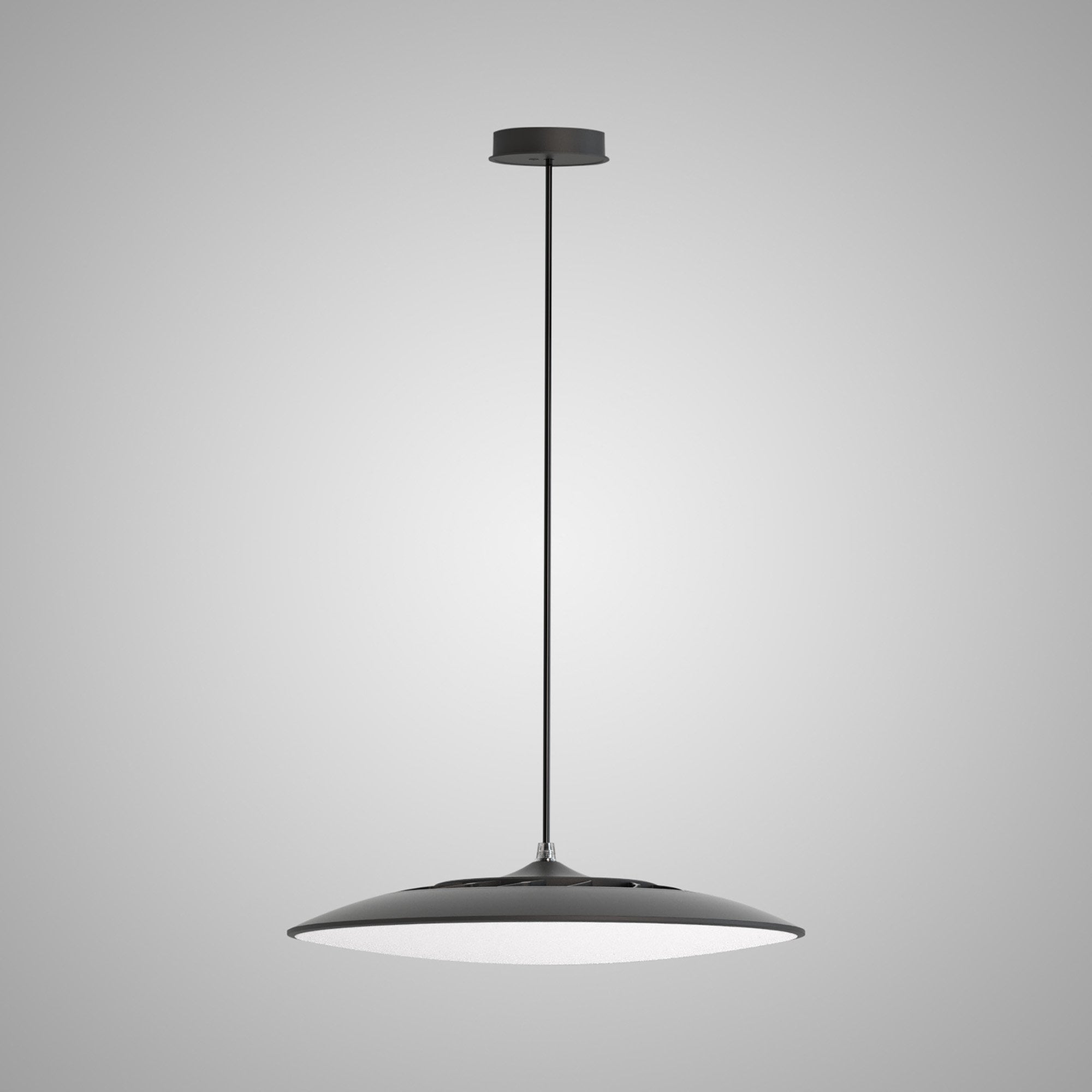 M8106 Slim LED Pendant 25cm Round 16W LED Black