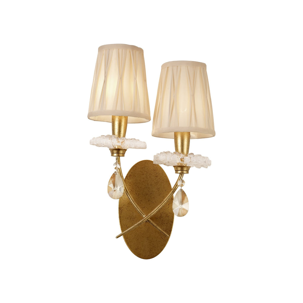 M6294 Sophie Wall Light 2 Light Gold Painting Cream Shades