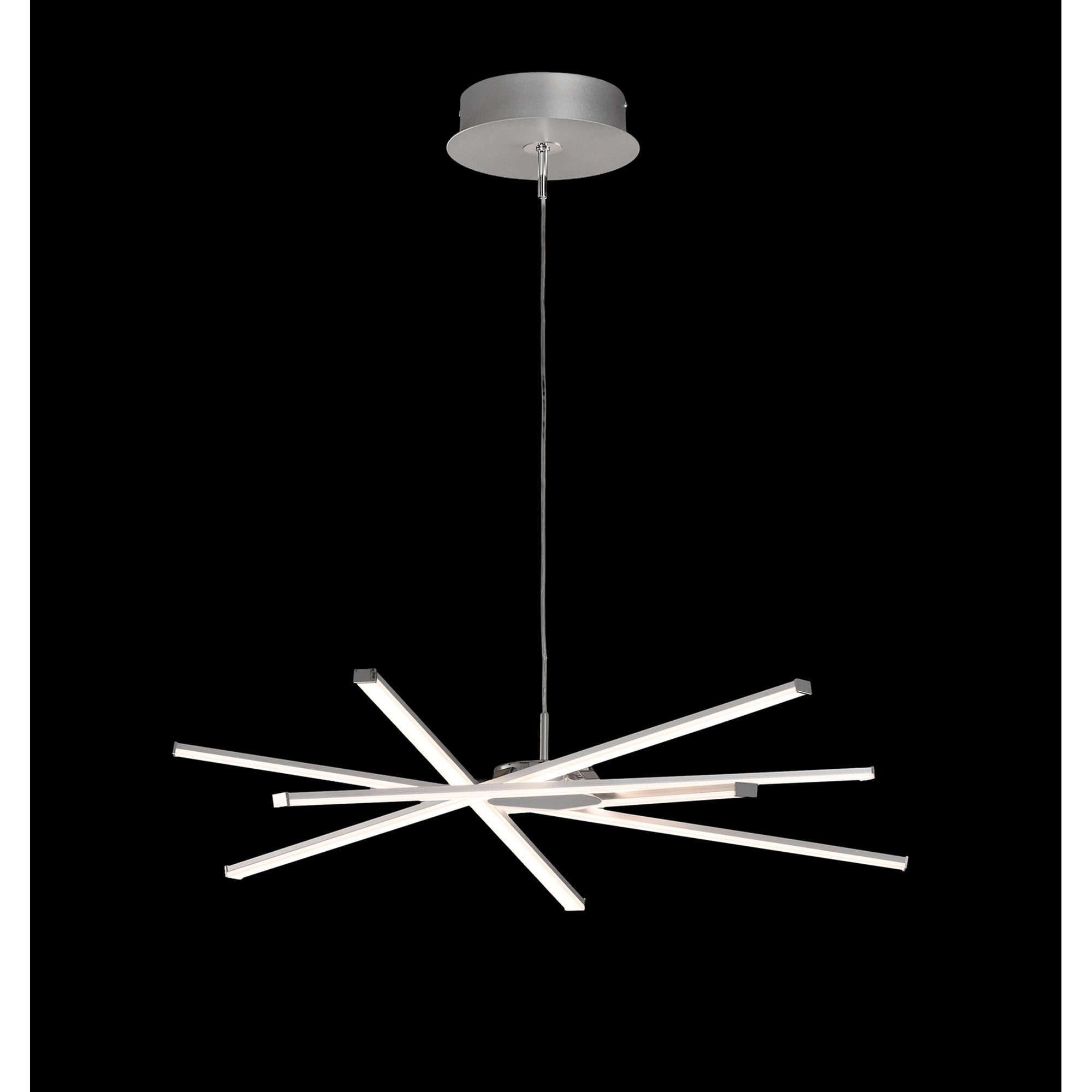 M5913 Star LED Pendant 69cm Round 42W Dimmable Silver/Frosted Acrylic/Polished Chrome