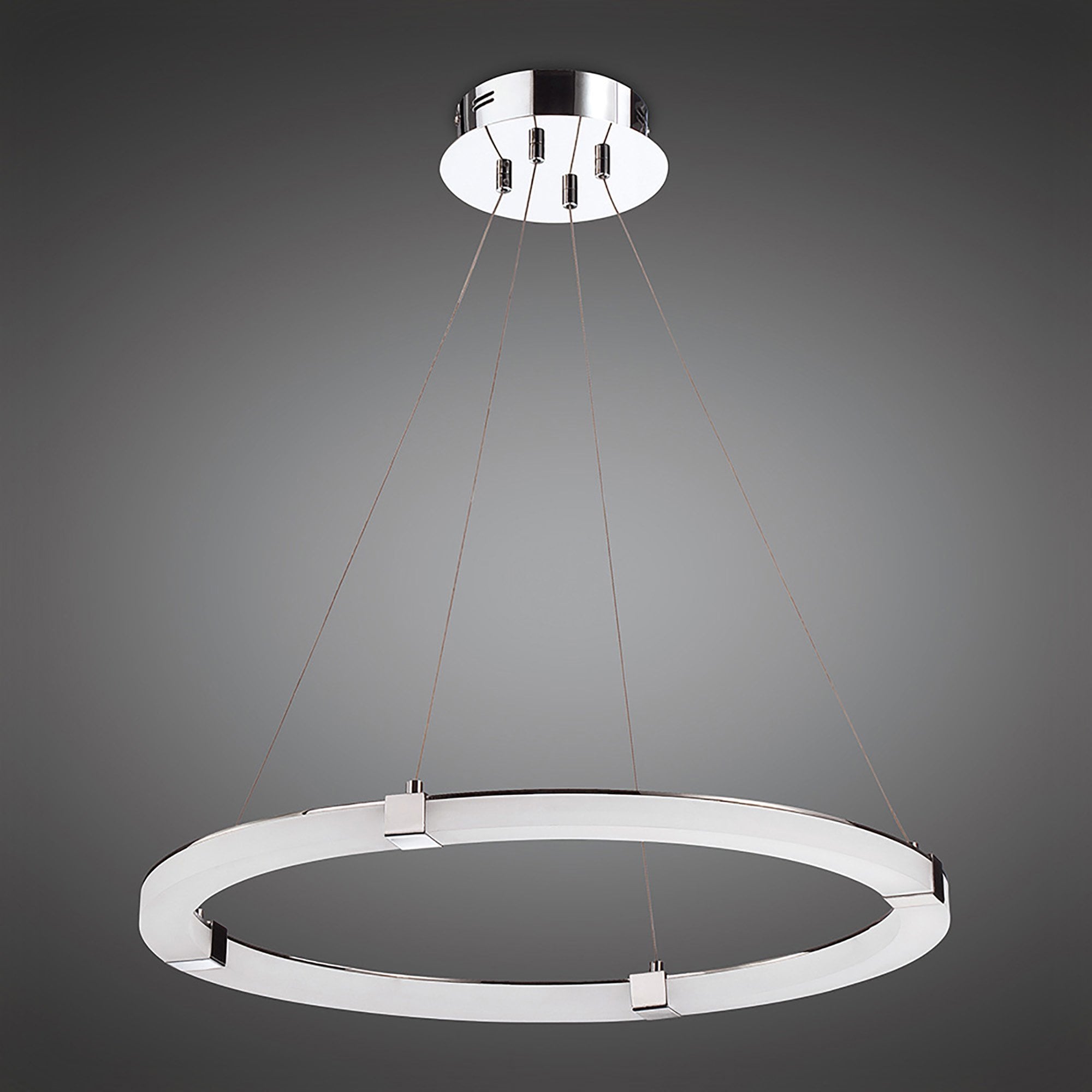 M8169/1 Taccía Pendant 28W LED Round Polished Chrome/Frosted Acrylic