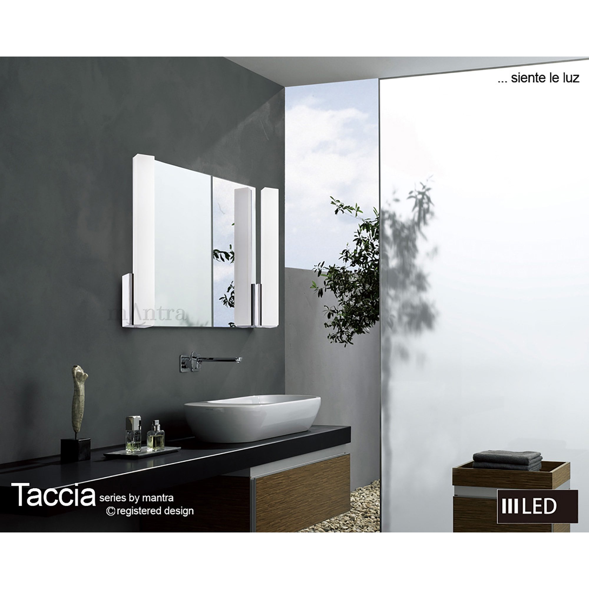 M8169/1 Taccía Pendant 28W LED Round Polished Chrome/Frosted Acrylic