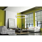 M8169/1 Taccía Pendant 28W LED Round Polished Chrome/Frosted Acrylic
