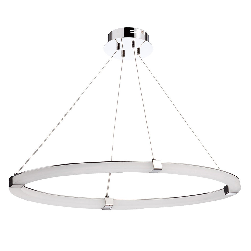 M8171/1 Taccía Pendant 28W LED Oval Polished Chrome/Frosted Acrylic