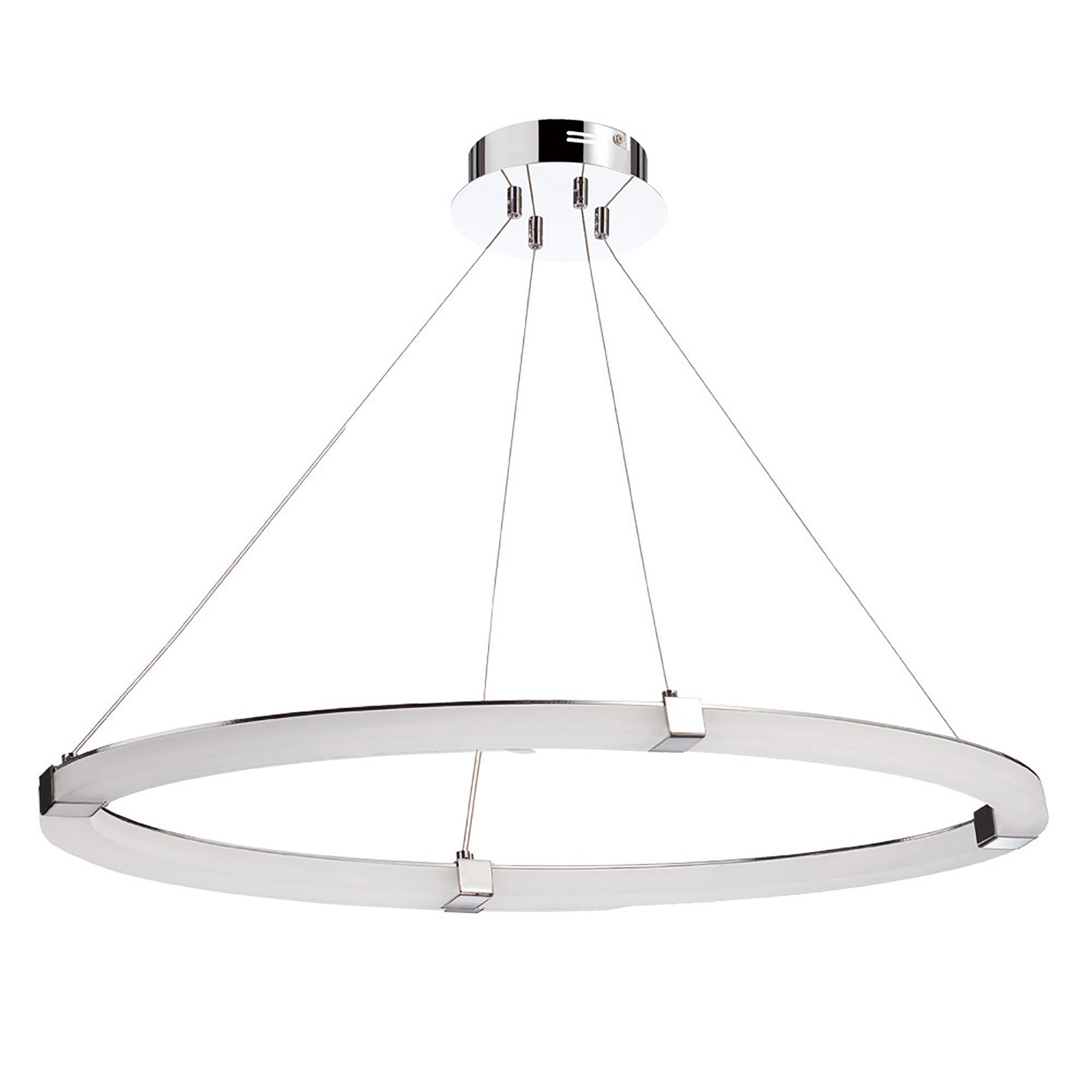 M8171/1 Taccía Pendant 28W LED Oval Polished Chrome/Frosted Acrylic