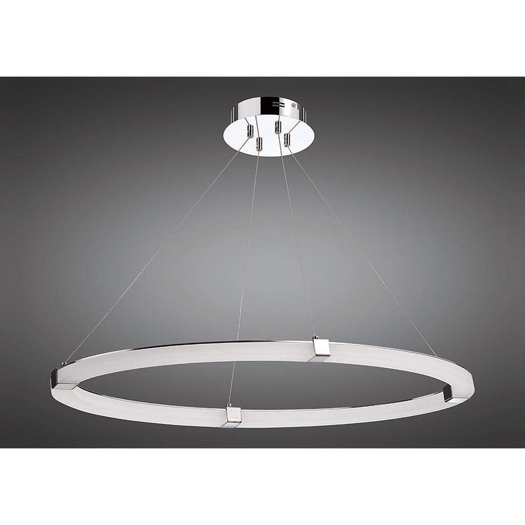 M8171/1 Taccía Pendant 28W LED Oval Polished Chrome/Frosted Acrylic