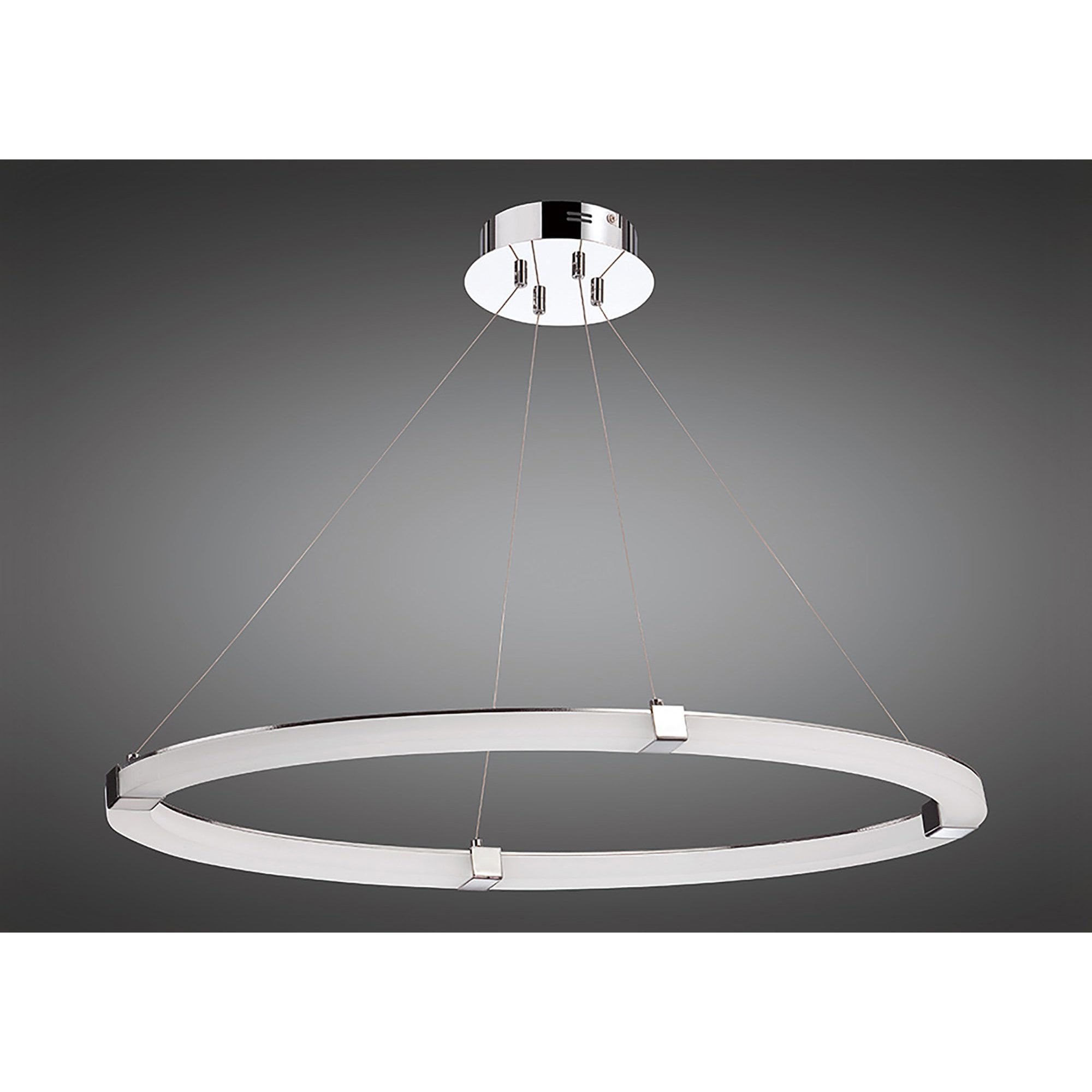 M8171/1 Taccía Pendant 28W LED Oval Polished Chrome/Frosted Acrylic