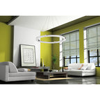 M8171/1 Taccía Pendant 28W LED Oval Polished Chrome/Frosted Acrylic