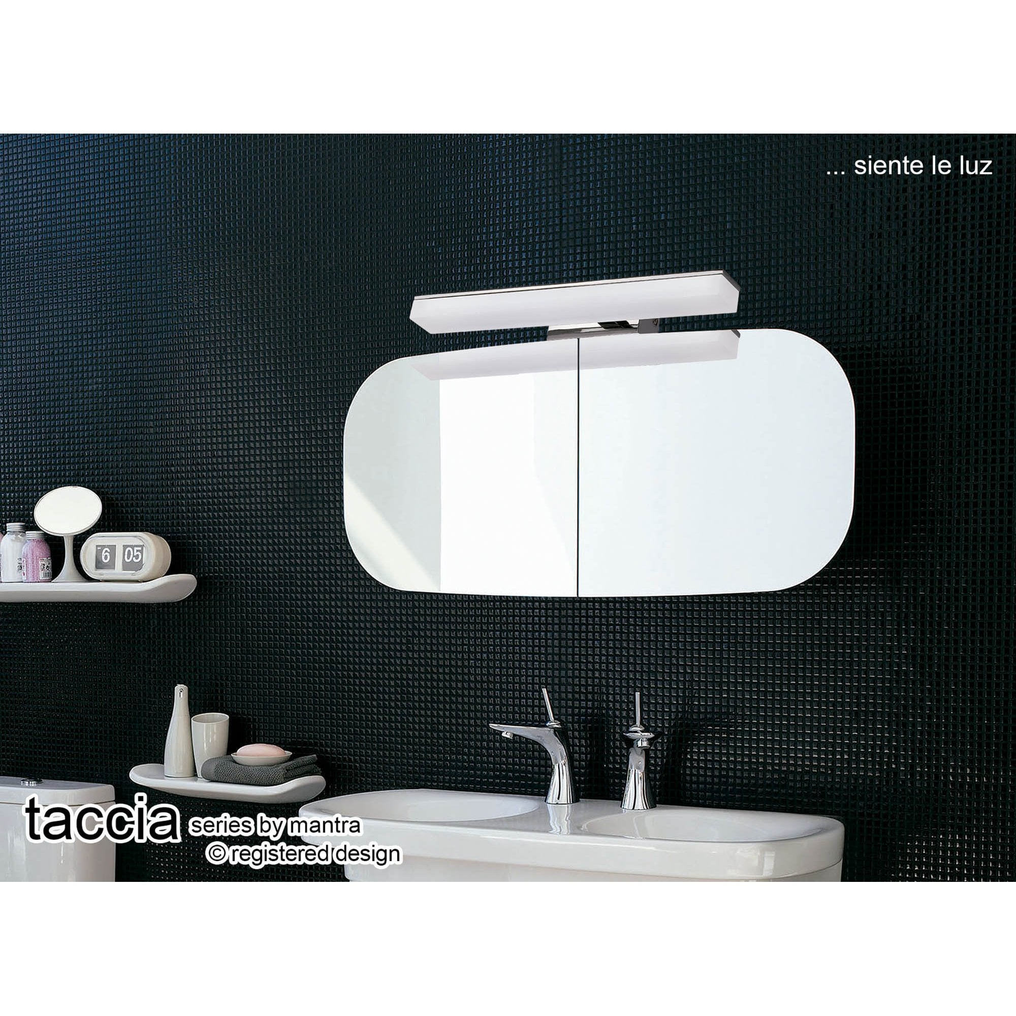 M8171/1 Taccía Pendant 28W LED Oval Polished Chrome/Frosted Acrylic