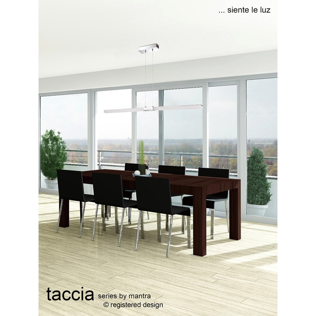 M8171/1 Taccía Pendant 28W LED Oval Polished Chrome/Frosted Acrylic