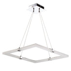 M8168/1 Taccía Pendant 28W LED Square Polished Chrome/Frosted Acrylic