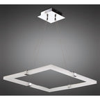 M8168/1 Taccía Pendant 28W LED Square Polished Chrome/Frosted Acrylic