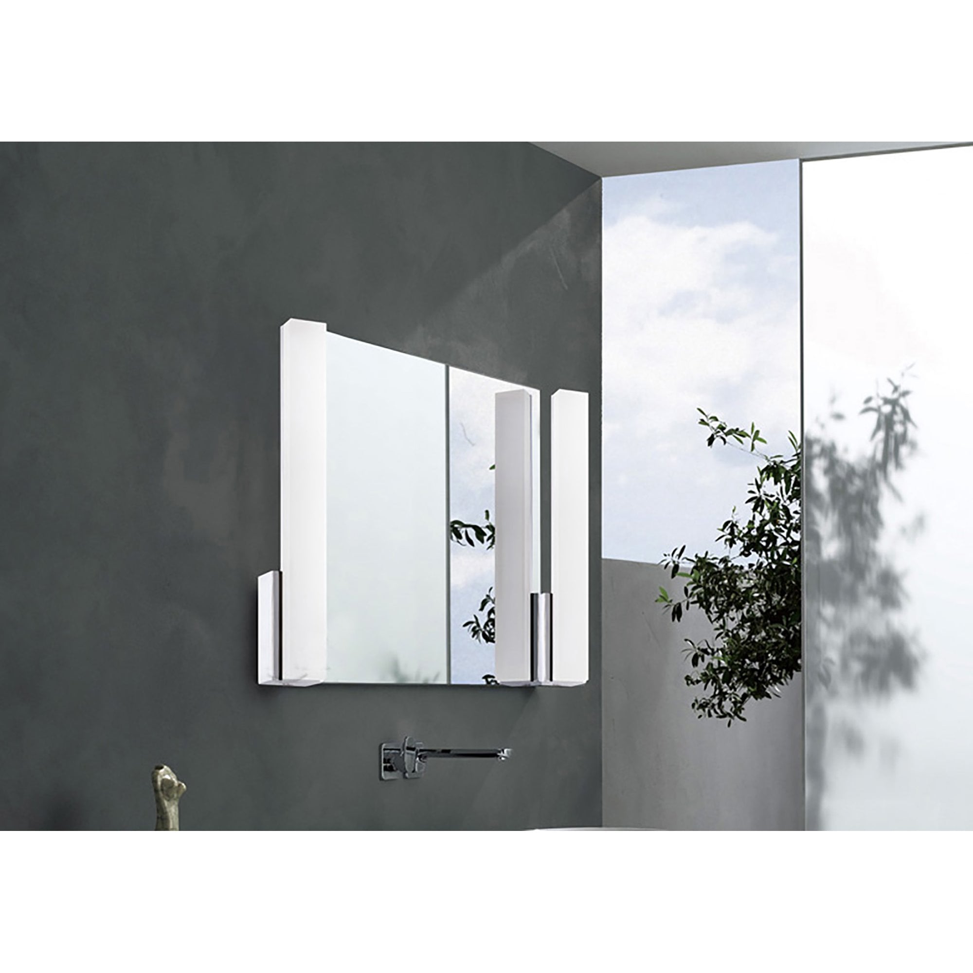 M8168/1 Taccía Pendant 28W LED Square Polished Chrome/Frosted Acrylic