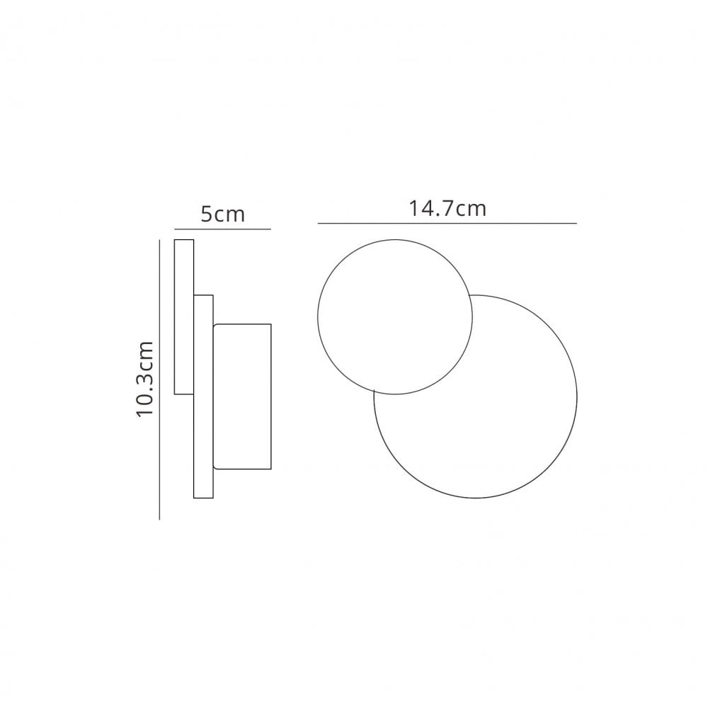 MC0142 Tahiti Wall Light Circles 5W LED Matt White
