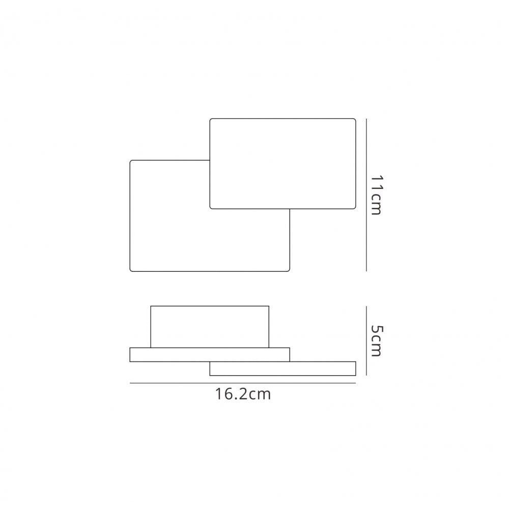 MC0143 Tahiti Wall Light Rectangles 5W LED Matt White