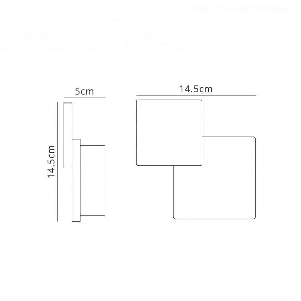 MC0141 Tahiti Wall Light Squares 5W LED Matt White