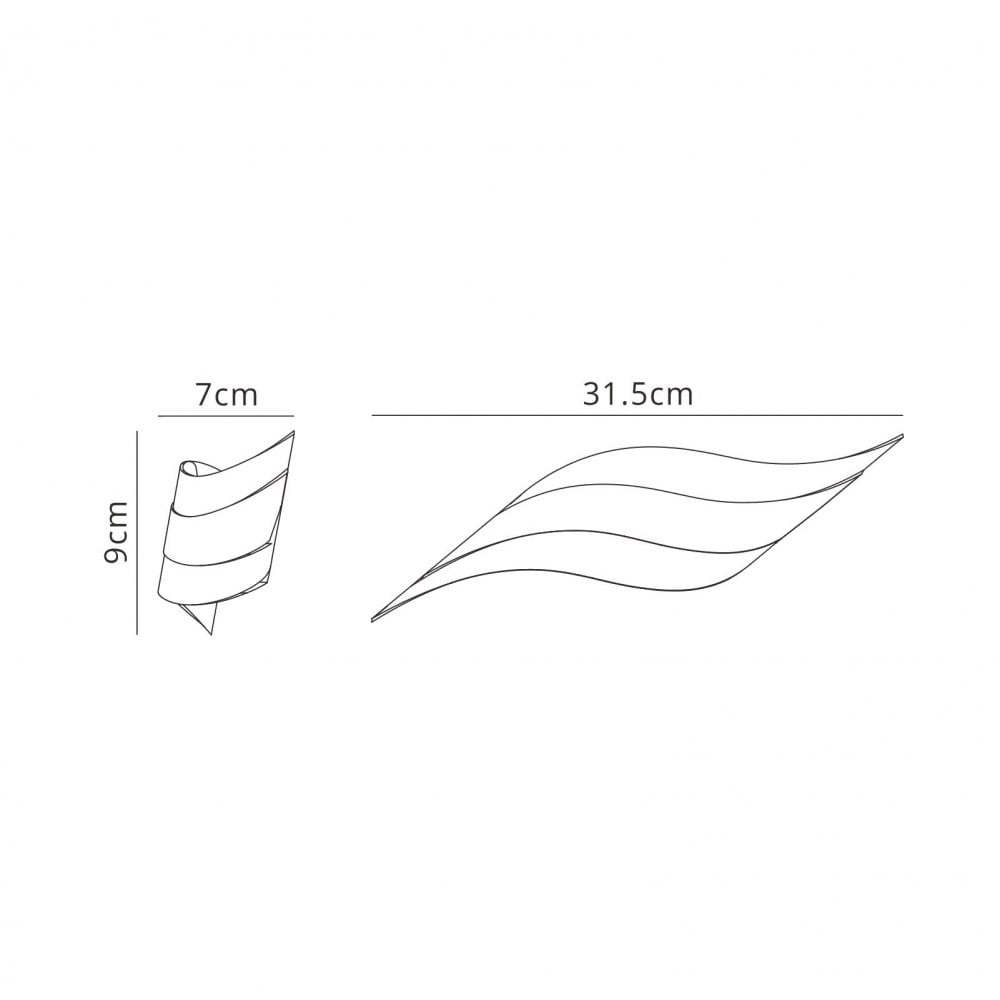 MC0089 Tahiti Wall Light Wave 6W LED Matt White