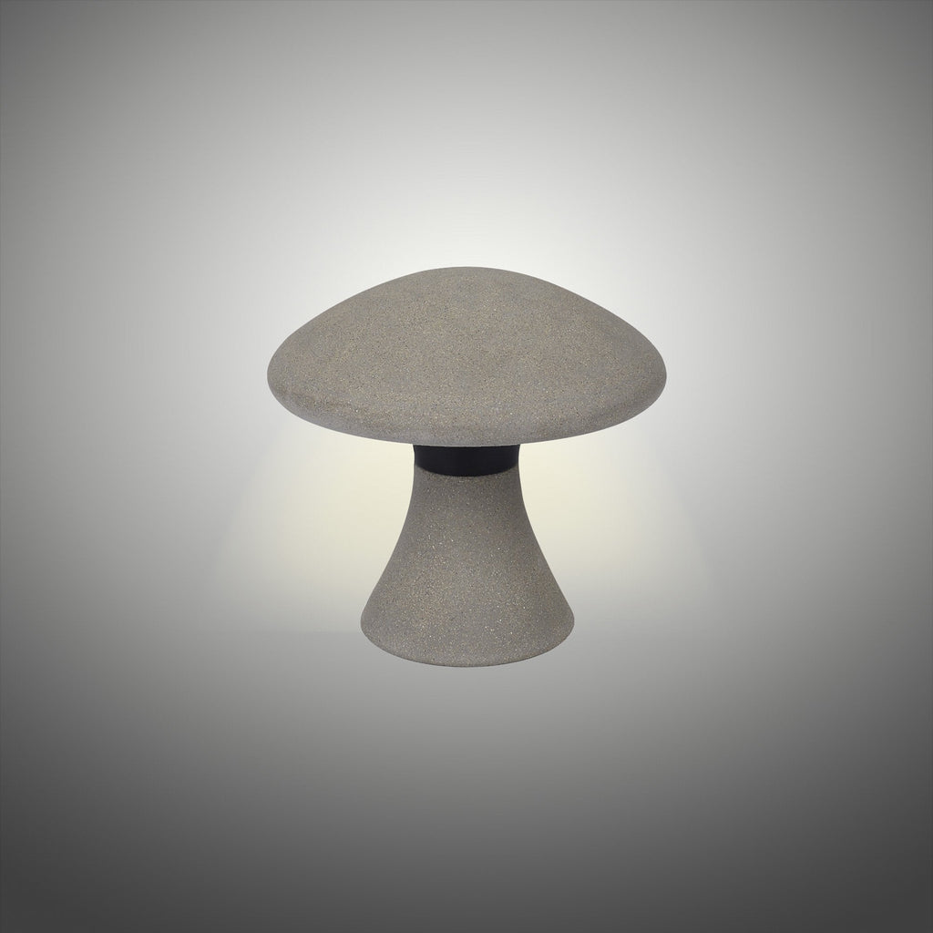 M7105 Taos Outdoor Small Mushroom Bollard 6.5W LED Dark Grey Cement