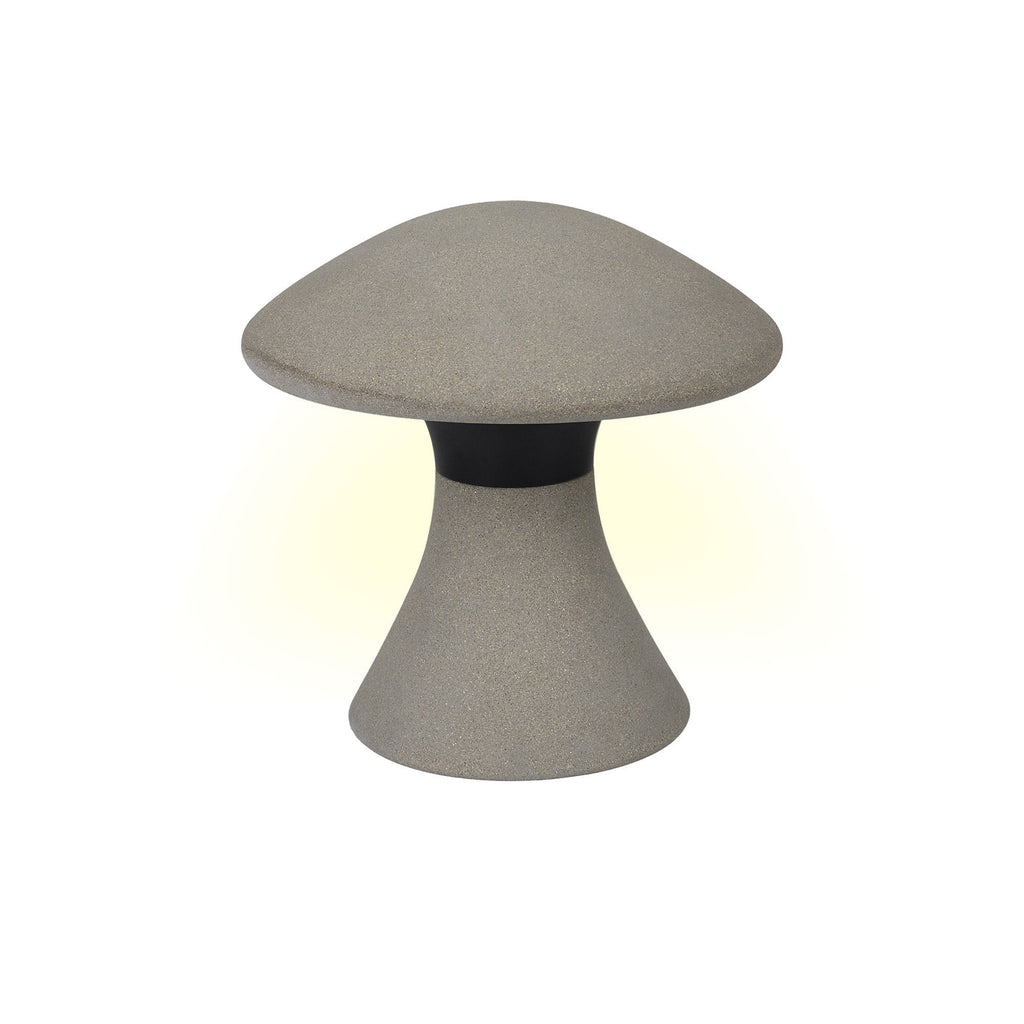 M7106 Taos Outdoor Large Mushroom Bollard 12W LED Dark Grey Cement