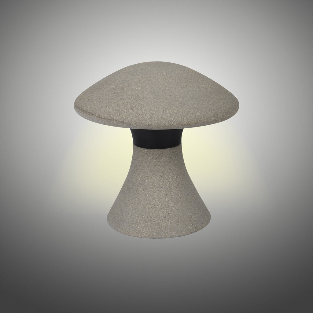 M7106 Taos Outdoor Large Mushroom Bollard 12W LED Dark Grey Cement