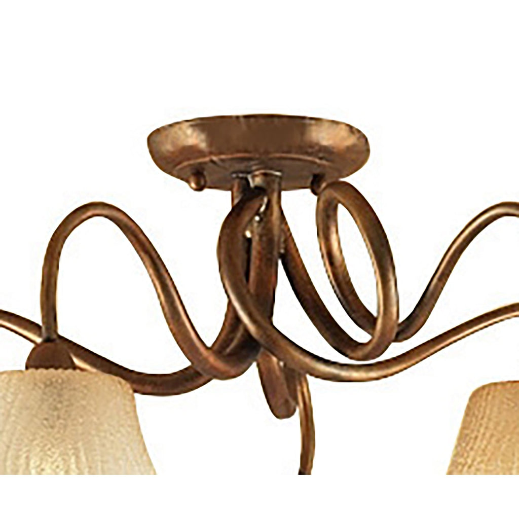 M39002 Tentacle Ceiling 5 Light E14 Rustic Gold (S)