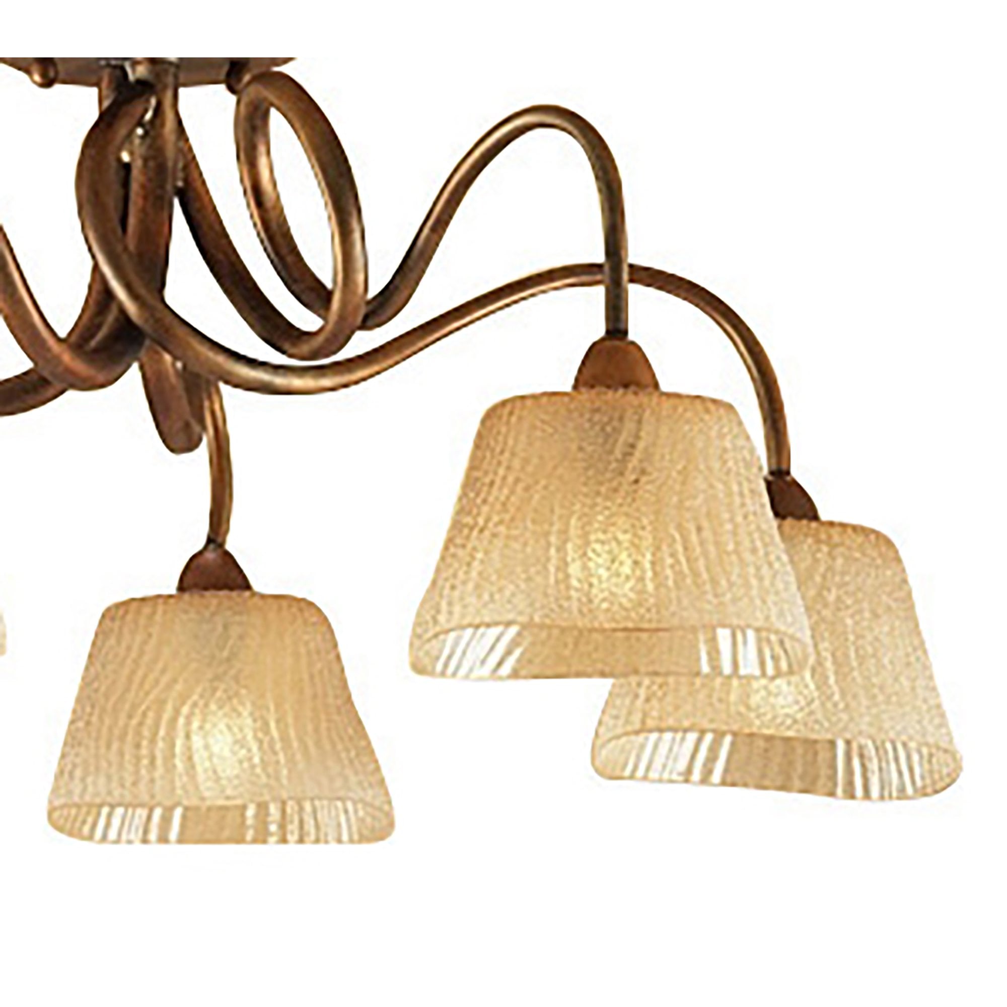 M39002 Tentacle Ceiling 5 Light E14 Rustic Gold (S)