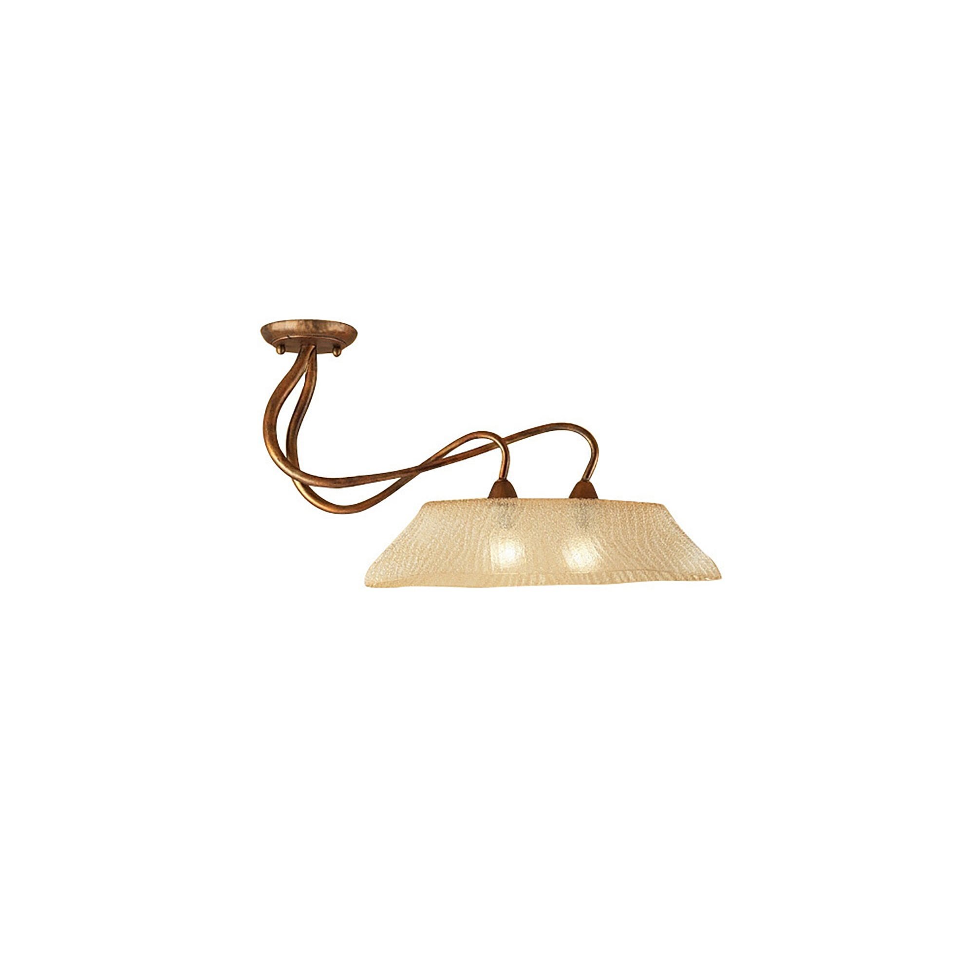 M39004 Tentacle Ceiling 2 Light E14 Rustic Gold