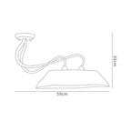 M39004 Tentacle Ceiling 2 Light E14 Rustic Gold