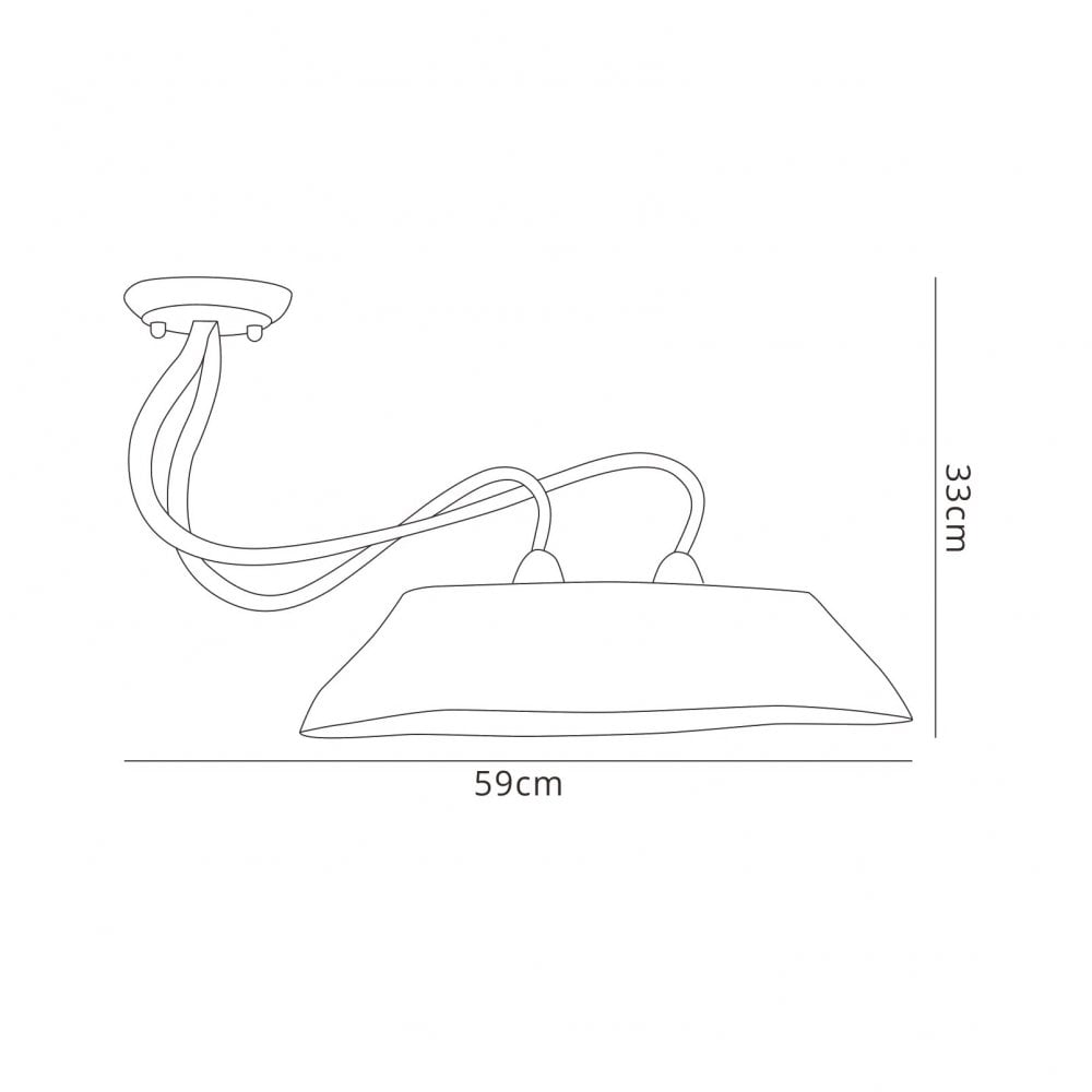 M39004 Tentacle Ceiling 2 Light E14 Rustic Gold