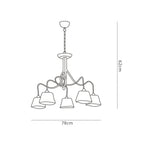 M39001 Tentacle Pendant 5 Light E14 Rustic Gold
