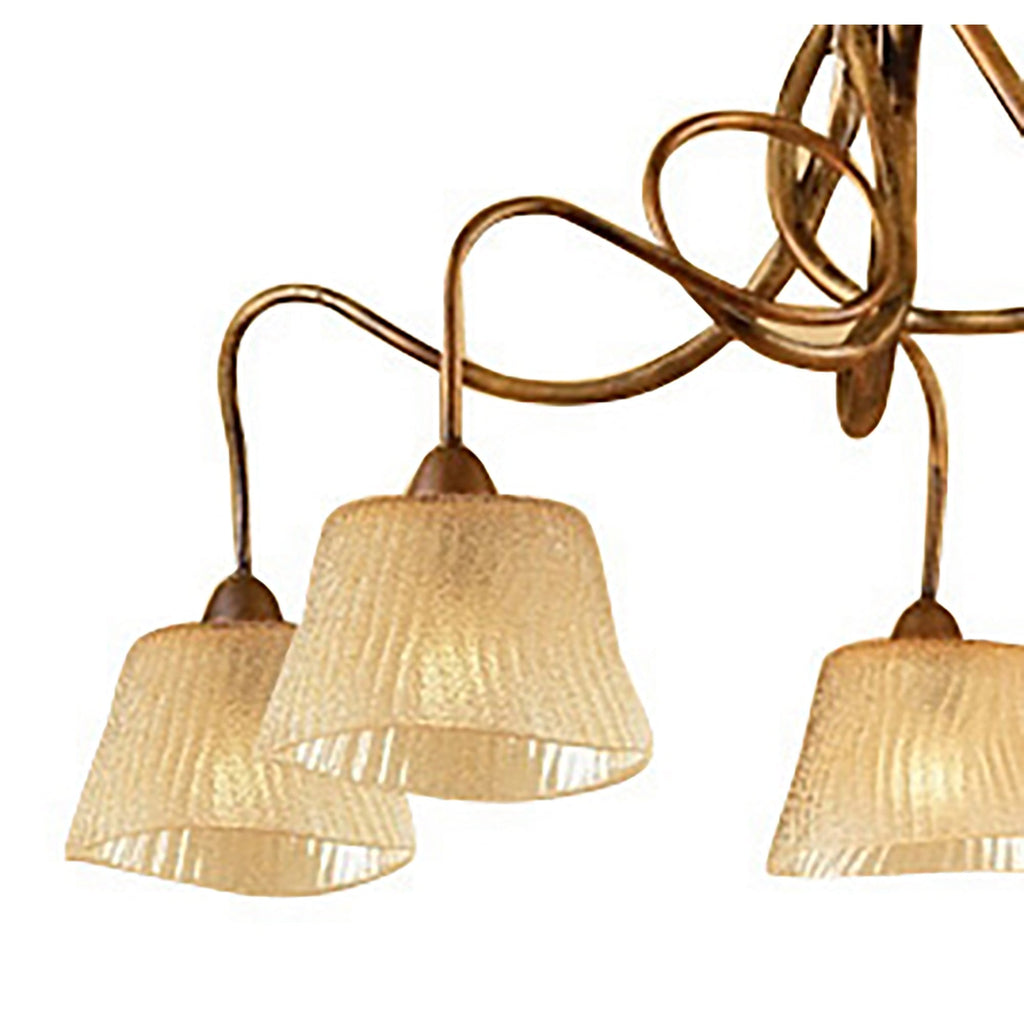 M39001 Tentacle Pendant 5 Light E14 Rustic Gold
