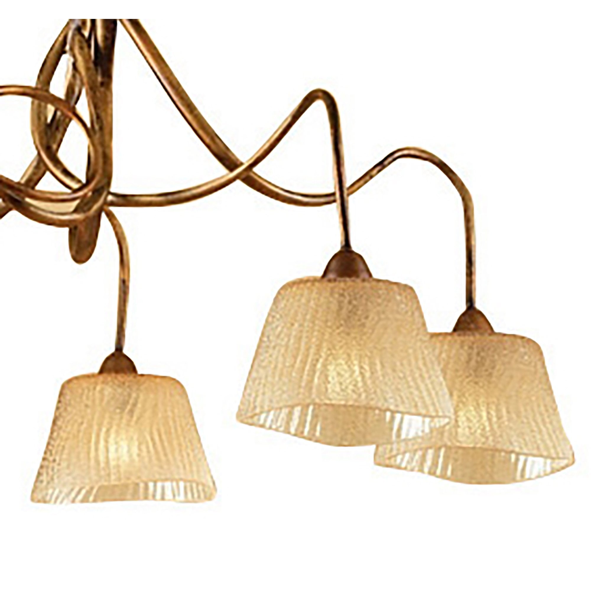 M39001 Tentacle Pendant 5 Light E14 Rustic Gold