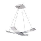 M8331/1 Thea Square Pendant 4 Light 28W LED Satin Aluminium/Frosted Acrylic