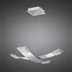 M8331/1 Thea Square Pendant 4 Light 28W LED Satin Aluminium/Frosted Acrylic
