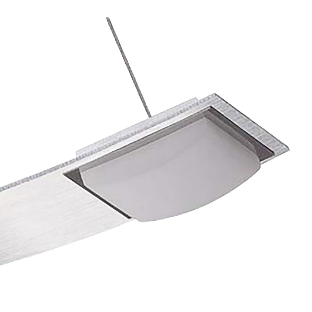 M8331/1 Thea Square Pendant 4 Light 28W LED Satin Aluminium/Frosted Acrylic