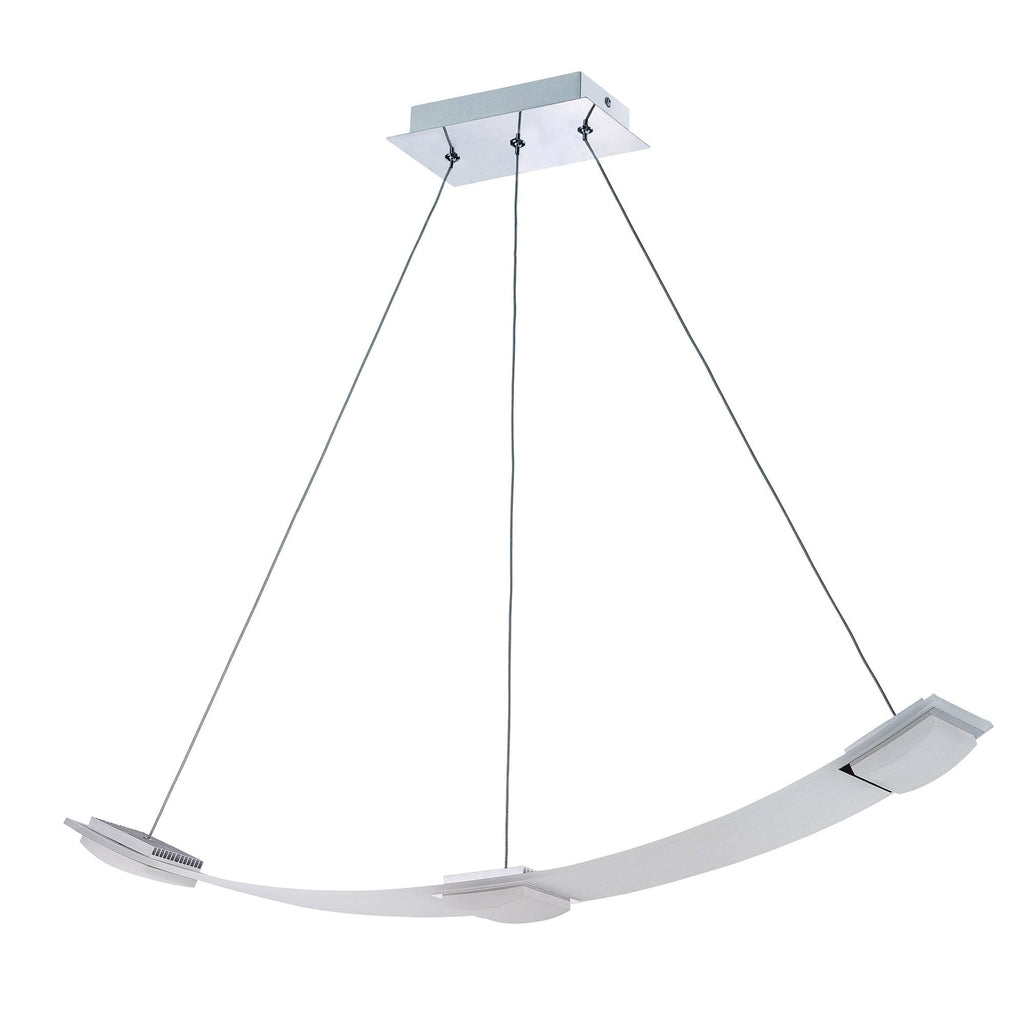 M8330/1 Thea Linear Pendant 3 Light 21W LED Satin Aluminium Frosted Acrylic