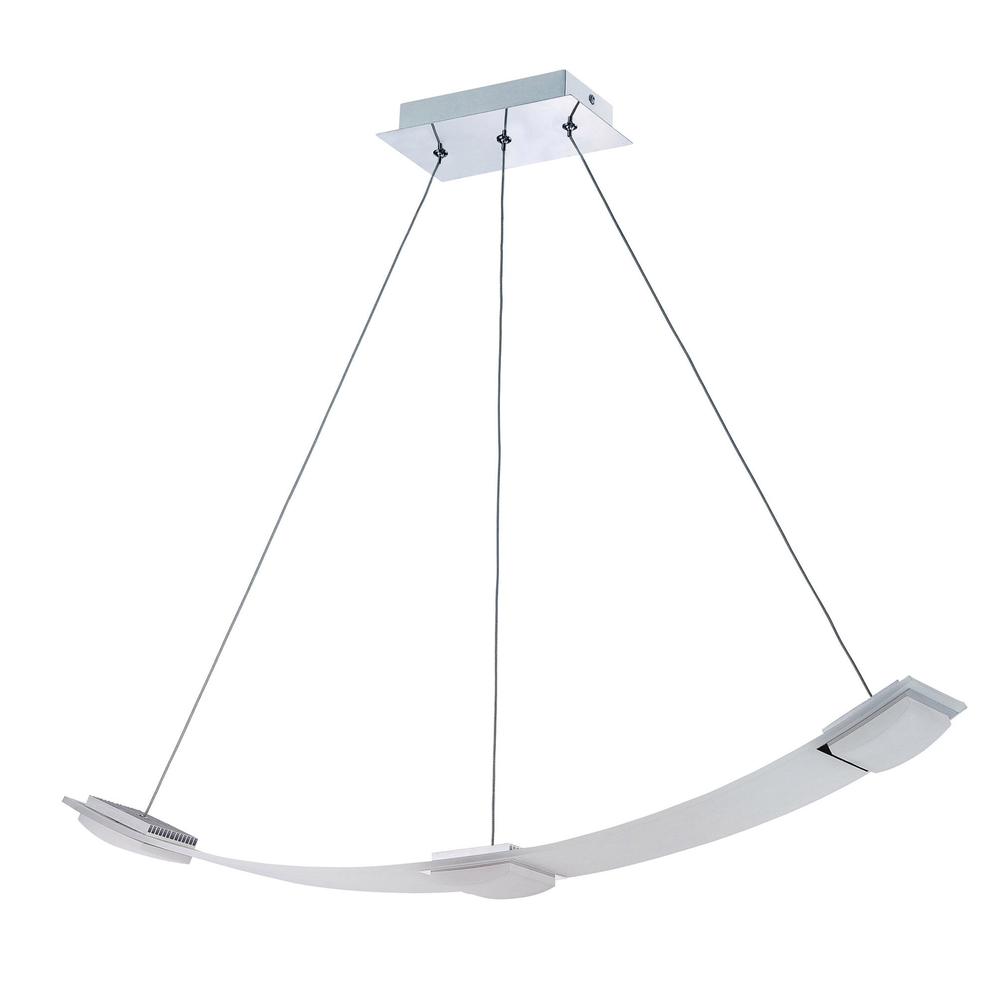 M8330/1 Thea Linear Pendant 3 Light 21W LED Satin Aluminium Frosted Acrylic