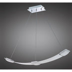 M8330/1 Thea Linear Pendant 3 Light 21W LED Satin Aluminium Frosted Acrylic