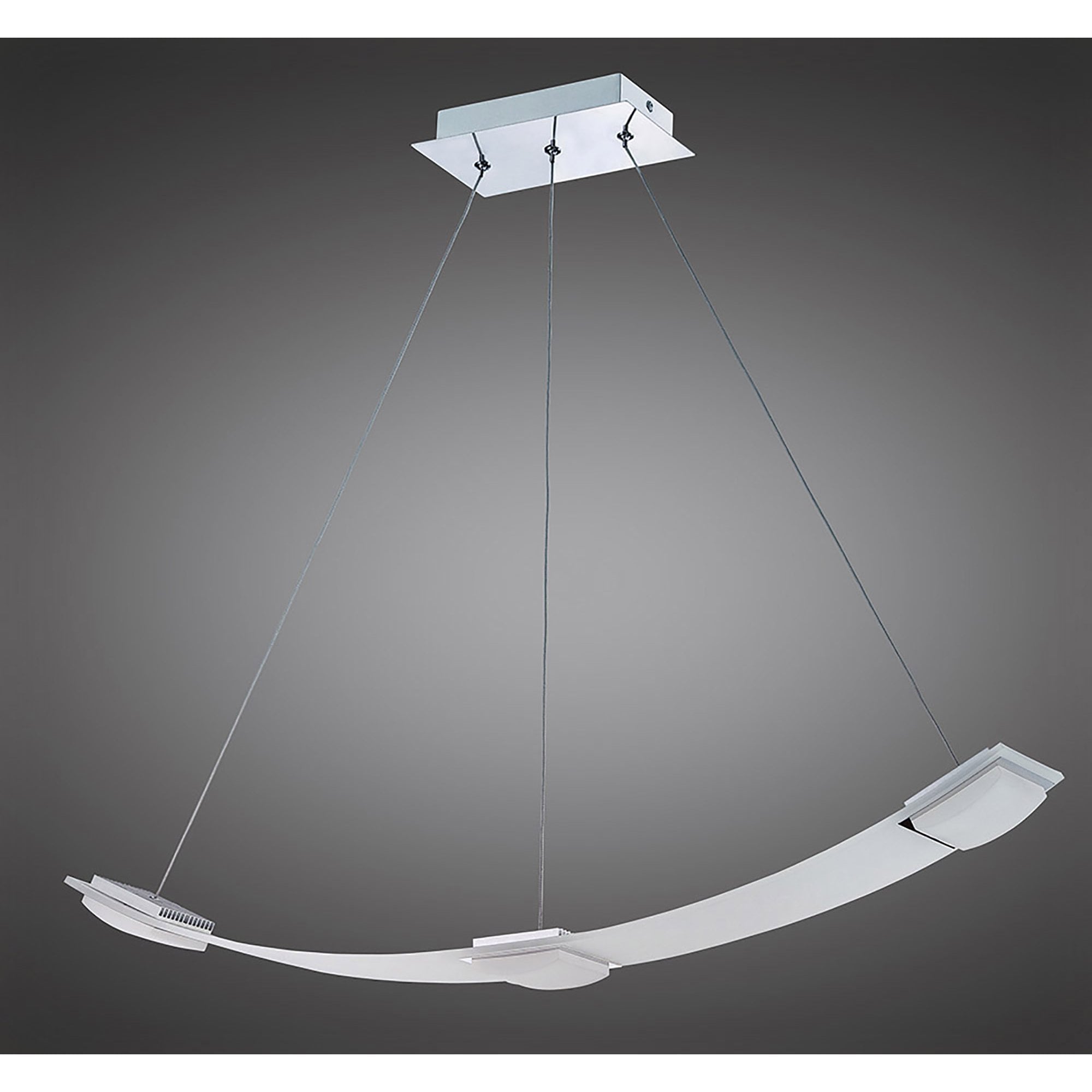 M8330/1 Thea Linear Pendant 3 Light 21W LED Satin Aluminium Frosted Acrylic