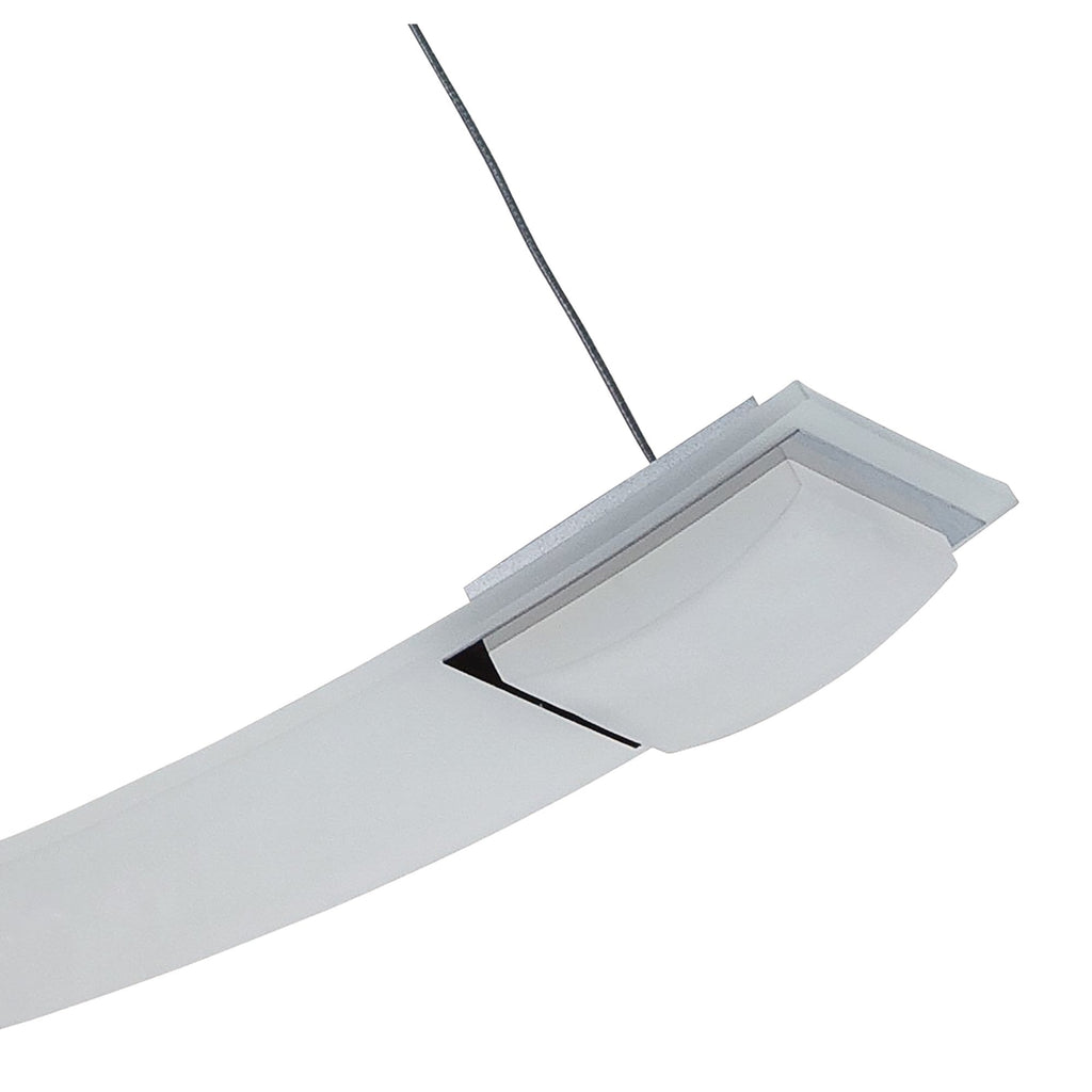 M8330/1 Thea Linear Pendant 3 Light 21W LED Satin Aluminium Frosted Acrylic