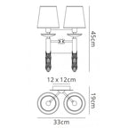M3883 Tiffany Wall Lamp 2+2 Light E14 Soft Bronze Shades Antique Brass/Crystal