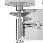 M3863 Tiffany Wall Lamp 2+2 Light E14 White Shades Polished Chrome/Crystal