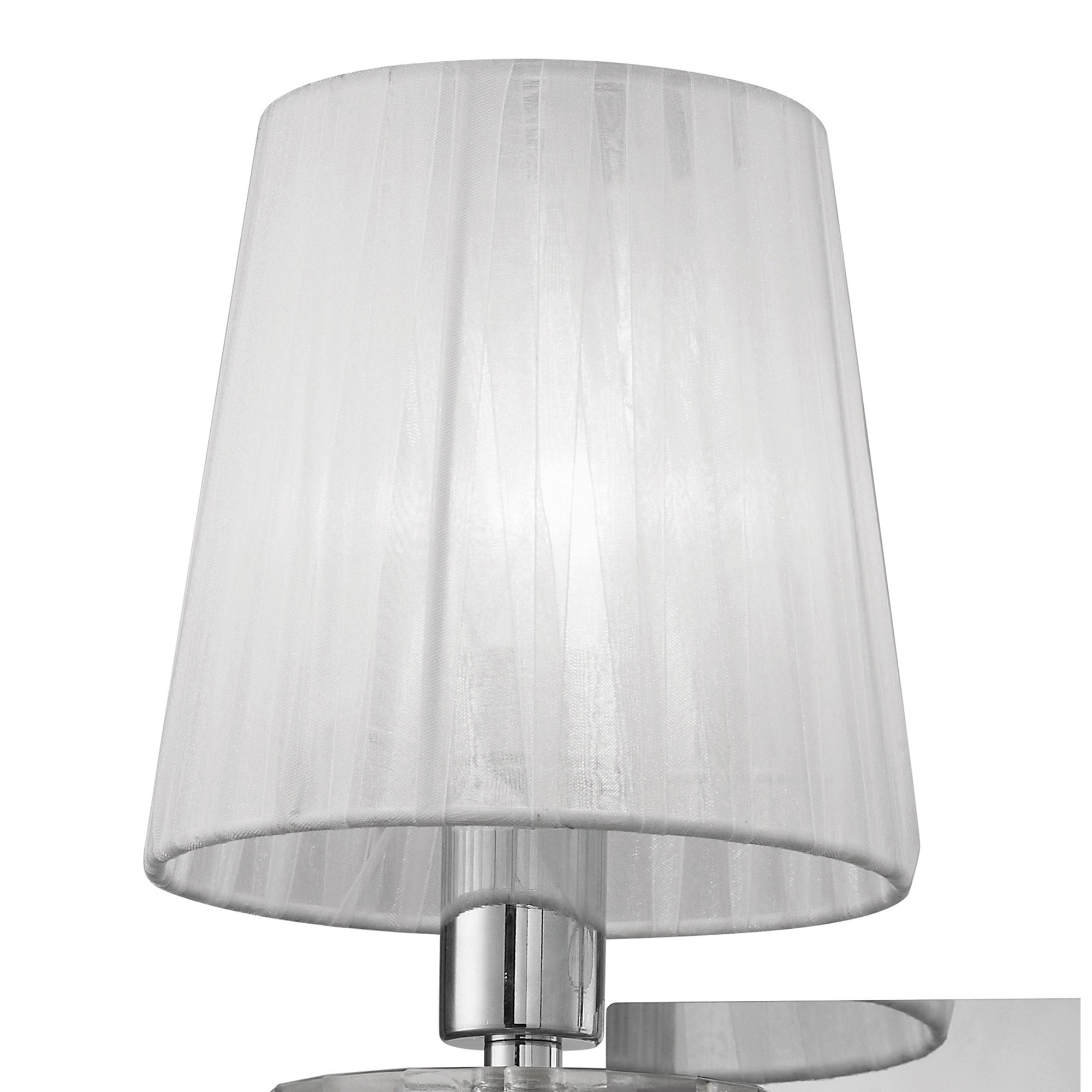 M3863 Tiffany Wall Lamp 2+2 Light E14 White Shades Polished Chrome/Crystal