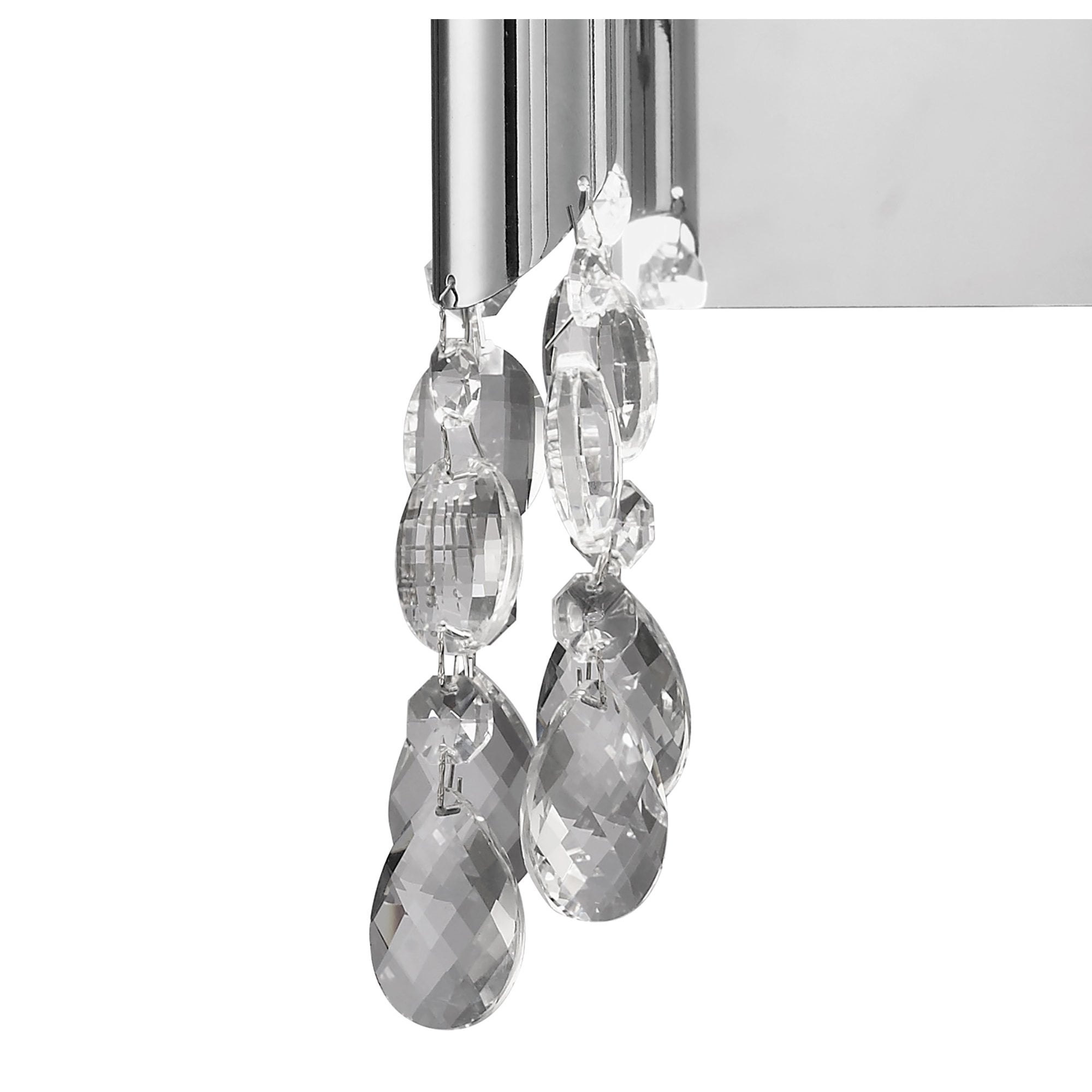M3863 Tiffany Wall Lamp 2+2 Light E14 White Shades Polished Chrome/Crystal